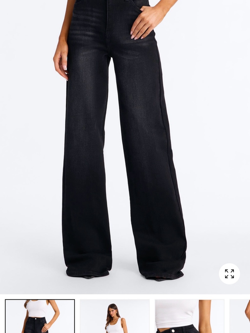 Fashion Nova High-Rise Wide Leg Jeans in Black - 9 Tall NWT